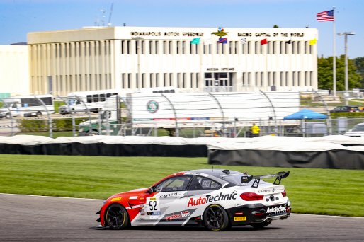 #52 BMW M4 GT4 of Tom Capizzi and John Capestro-Dubets, Pro-Am, Pirelli GT4 America, SRO, Indianapolis Motor Speedway, Indianapolis, IN, USA, October 2021
 | Brian Cleary/SRO