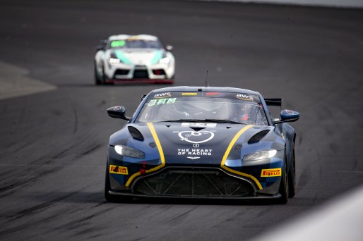 #24 Aston Martin Vantage AMR GT4 of Gray Newell and Ian James, Heart of Racing Team, Pro-Am, Pirelli GT4 America, SRO, Indianapolis Motor Speedway, Indianapolis, IN, USA, October 2021
 | Brian Cleary/SRO