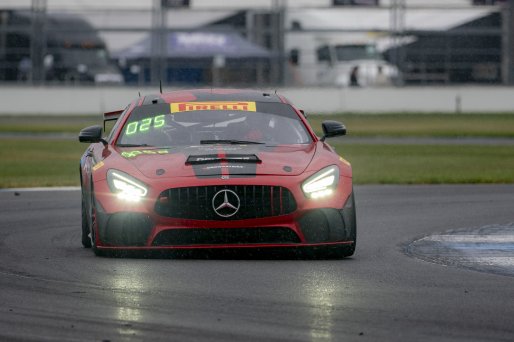 #89 Mercedes-AMG GT4 of Thomas Johnson and Michael Auriemma, RENNtech Motorsports, Pirelli GT4 America, Am, SRO America, Indianapolis Motor Speedway, Indianapolis, IN, October 2023.
 | Brian Cleary/SRO