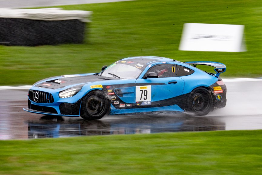 #79 Mercedes-AMG GT4 of Christopher Gumprecht and Kyle Marcelli, RENNtech Motorsports, SL, Pirelli GT4 America, SRO, Indianapolis Motor Speedway, Indianapolis, IN, USA, October 2021
